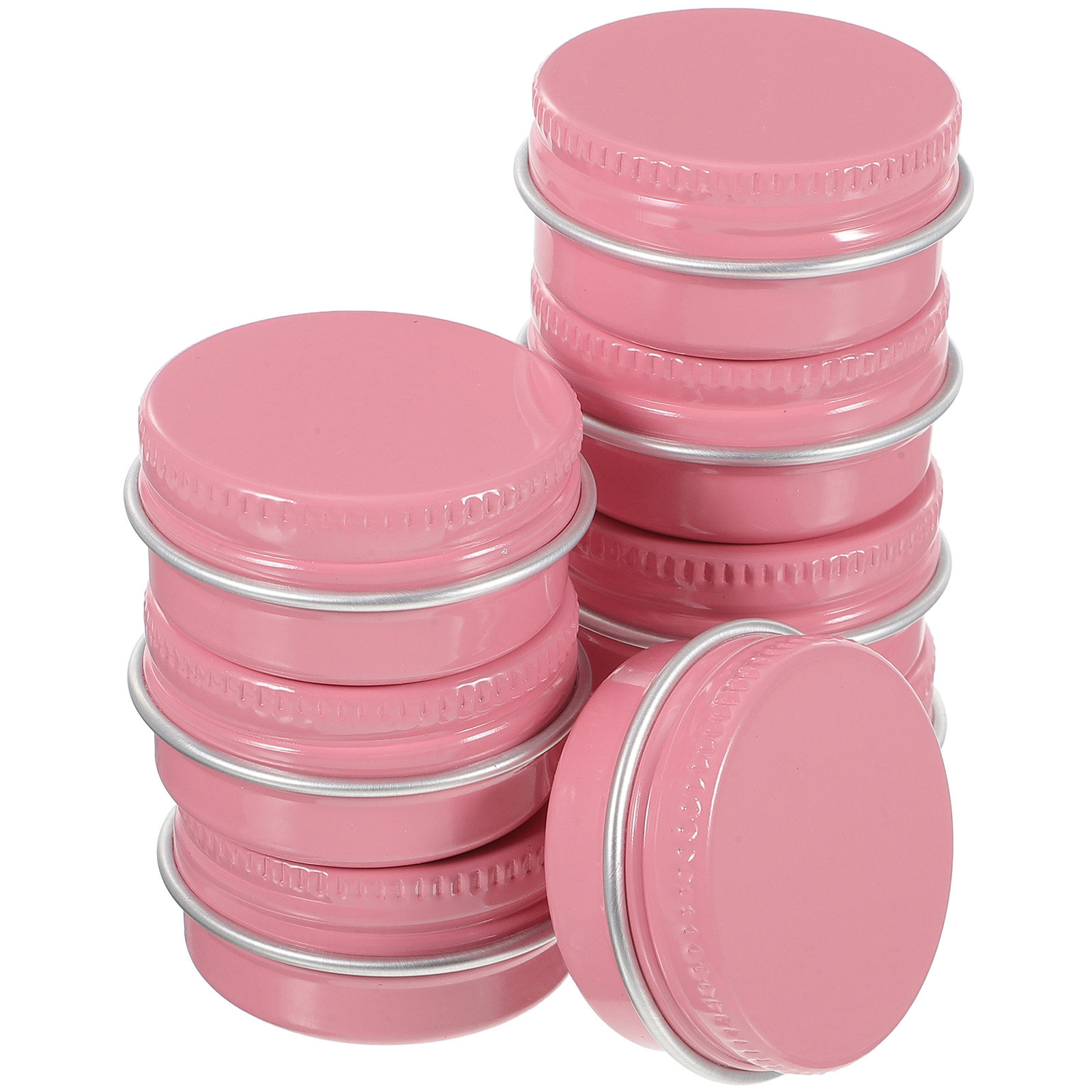Lip Balm - 8개입 소형 알루미늄 원형 용기, 나사식