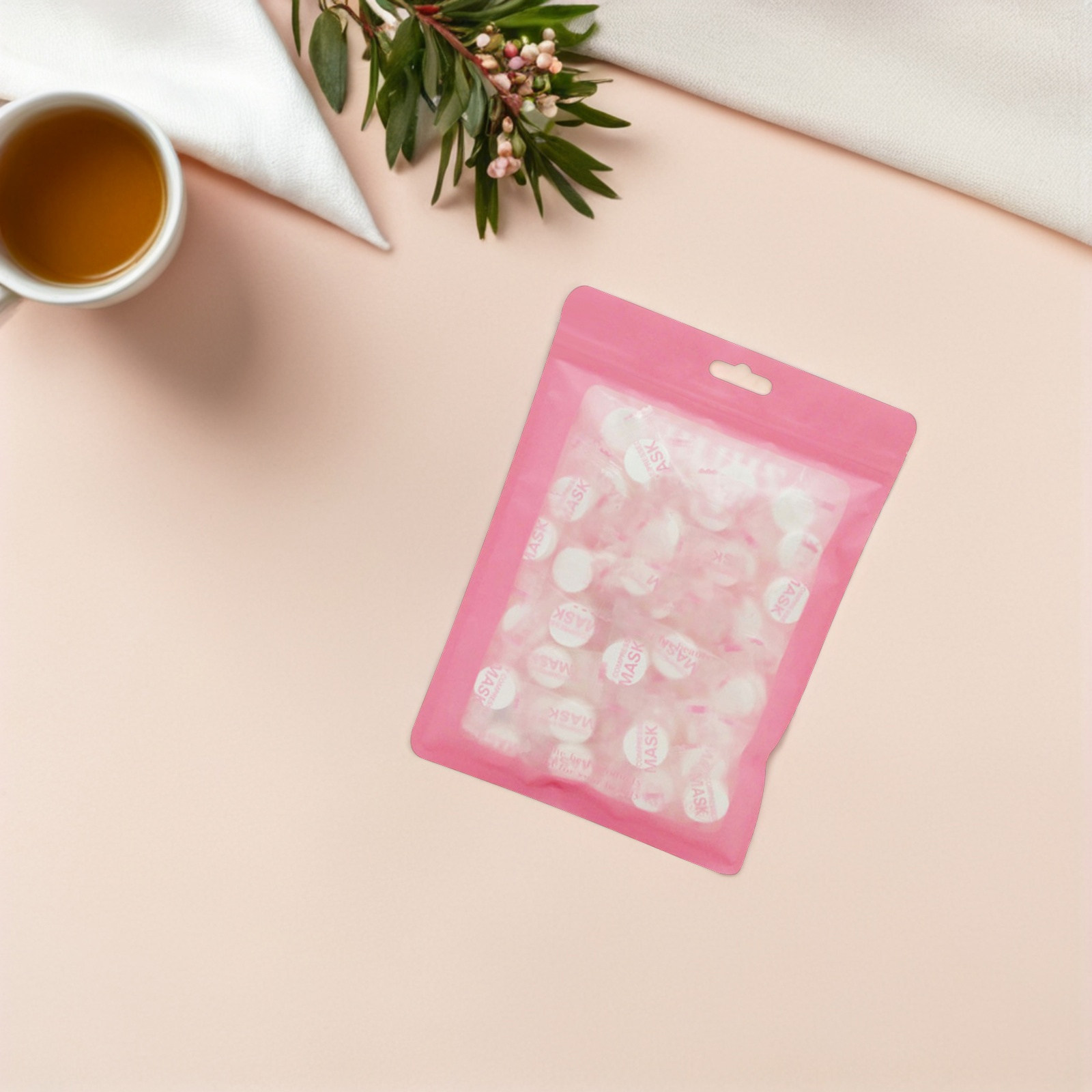 Face Mask Skincare - 100개입 압축형 일회용 마스크, 부직포 소재,