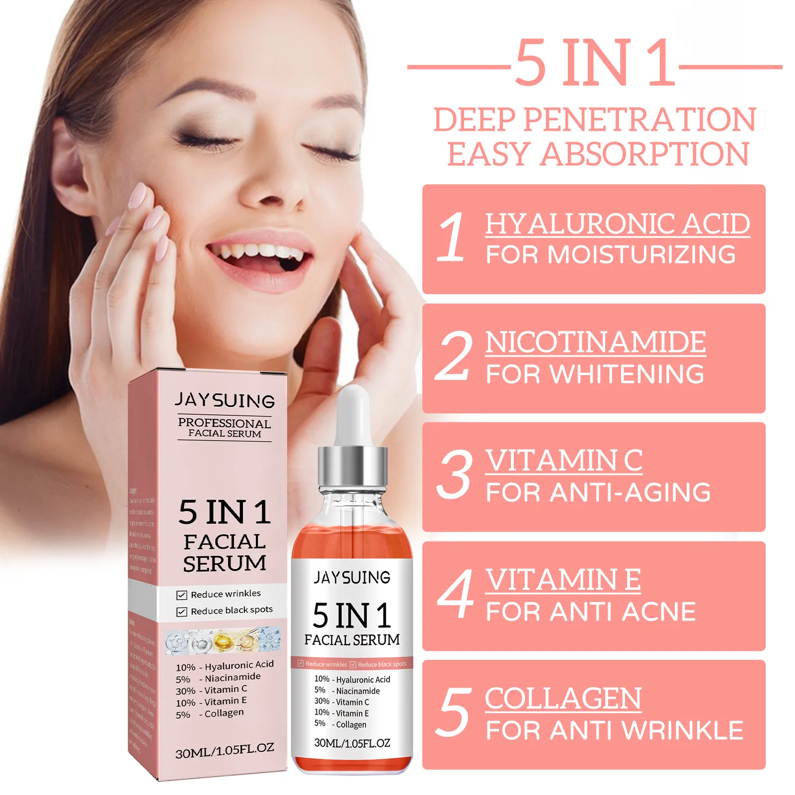 5 In 1 모이스춰라이징 페이셜 세럼 모이스춰라이징  - Vitamin C Serum 리뷰 및 가격