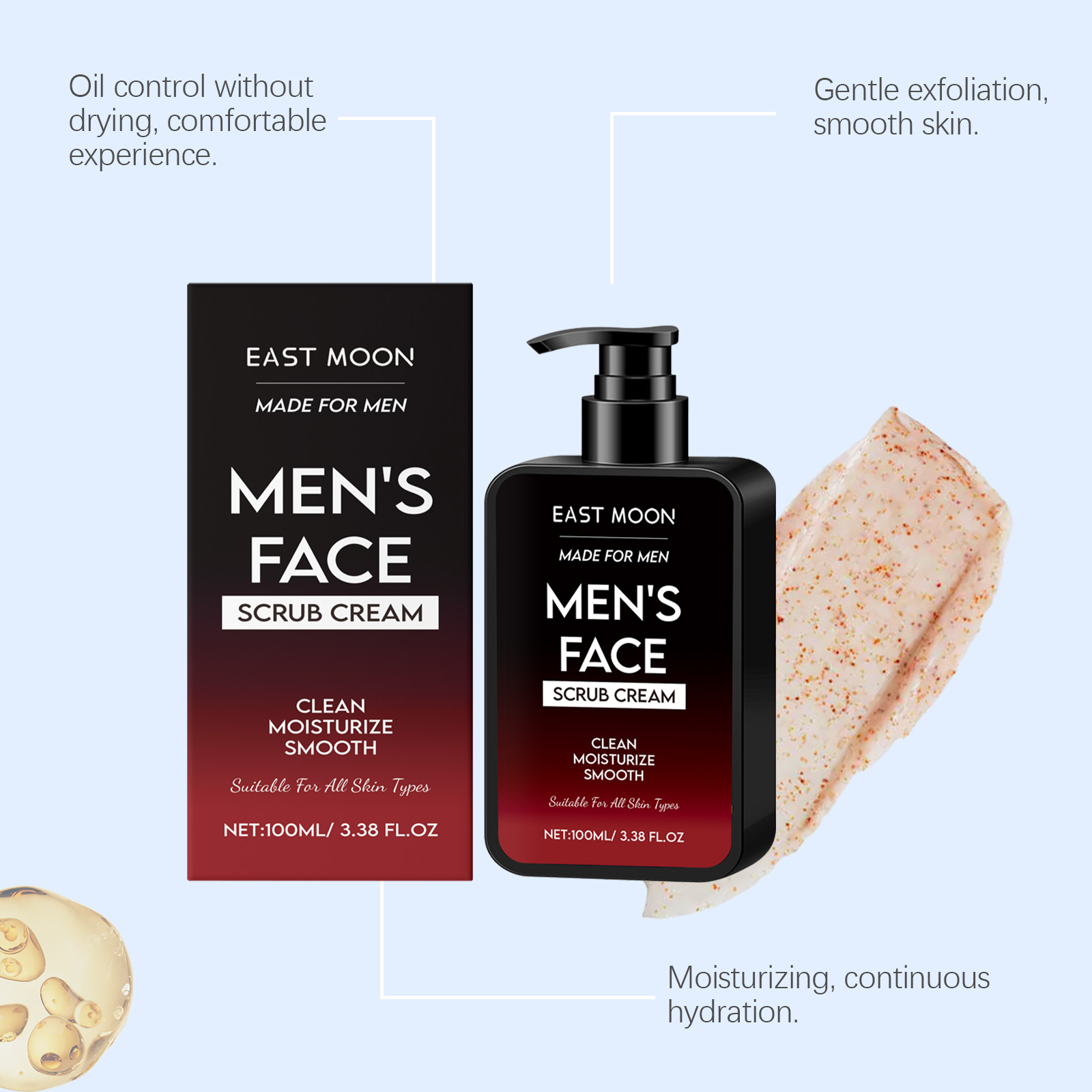 100ML 남성용 페이셜 스크럽 크림 수분 공급 부드러 - Face Oil 리뷰 및 가격